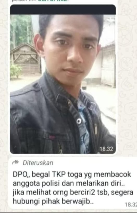 Salah Satu Tersangka Pembacokan Polisi